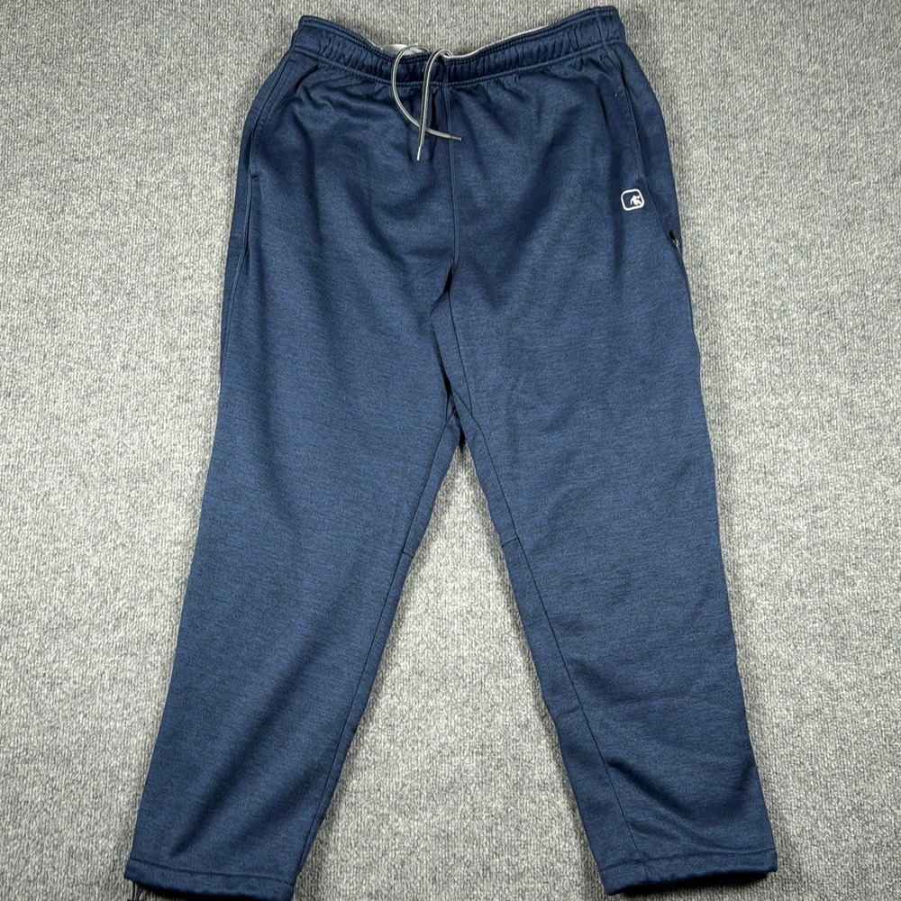 AND1 Sweatpants Men Size XL Navy Blue Heathered Fleece Lined Drawstring Joggers